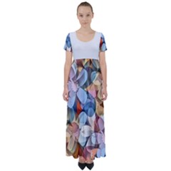 Multifleur High Waist Short Sleeve Maxi Dress