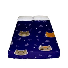 Multi Cats Fitted Sheet (full/ Double Size) by CleverGoods