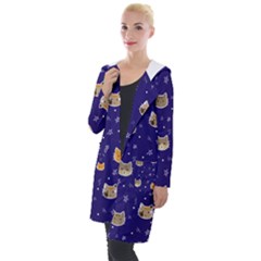 Multi Cats Hooded Pocket Cardigan