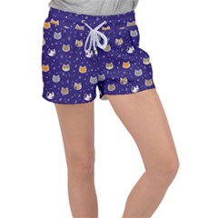 Multi Cats Velour Lounge Shorts by CleverGoods