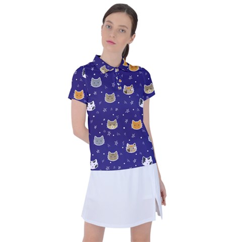 Multi Cats Women s Polo Tee by CleverGoods