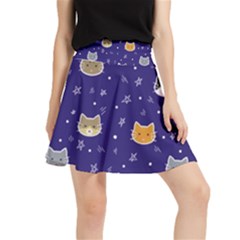 Multi Cats Waistband Skirt by CleverGoods