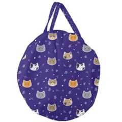 Multi Kitty Giant Round Zipper Tote by CleverGoods