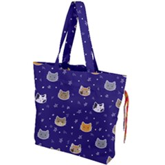 Multi Kitty Drawstring Tote Bag by CleverGoods