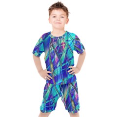 Title Wave, Blue, Crashing, Wave, Natuere, Abstact, File Img 20201219 024243 200 Kids  Tee and Shorts Set