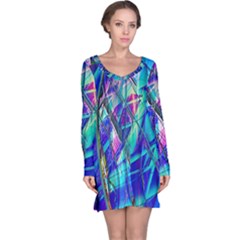 Title Wave, Blue, Crashing, Wave, Natuere, Abstact, File Img 20201219 024243 200 Long Sleeve Nightdress by ScottFreeArt