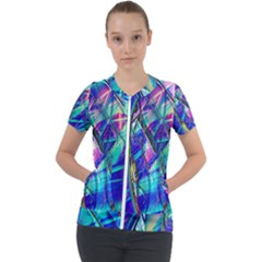 Title Wave, Blue, Crashing, Wave, Natuere, Abstact, File Img 20201219 024243 200 Short Sleeve Zip Up Jacket