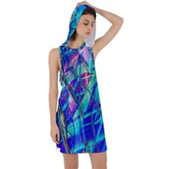 Title Wave, Blue, Crashing, Wave, Natuere, Abstact, File Img 20201219 024243 200 Racer Back Hoodie Dress by ScottFreeArt