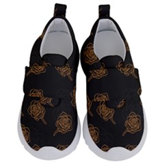 Roses Pattern Black-01 Kids  Velcro No Lace Shoes by brightlightarts