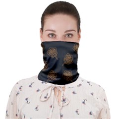 Roses Pattern Black-01 Face Covering Bandana (adult) by brightlightarts