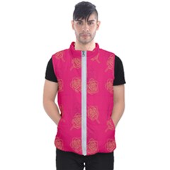 Roses Pattern Pink Color Men s Puffer Vest by brightlightarts