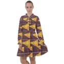 YELLOW, Traffic, cone, arrow, cracks, asphalt  All Frills Chiffon Dress View1