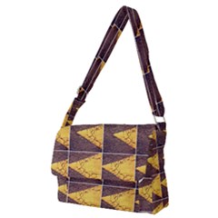 Yellow, Traffic, Cone, Arrow, Cracks, Asphalt  Full Print Messenger Bag (m) by ScottFreeArt