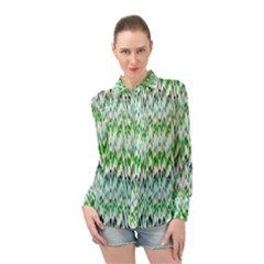 Paper African Tribal Long Sleeve Chiffon Shirt