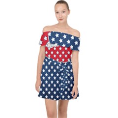 Illustrations Stars Off Shoulder Chiffon Dress