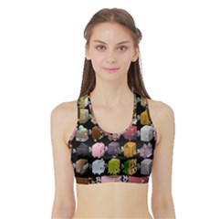 Glitch Glitchen Npc Cubimals Pattern Sports Bra With Border by WetdryvacsLair