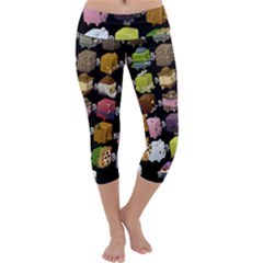 Glitch Glitchen Npc Cubimals Pattern Capri Yoga Leggings by WetdryvacsLair