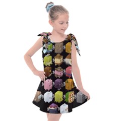 Glitch Glitchen Npc Cubimals Pattern Kids  Tie Up Tunic Dress by WetdryvacsLair