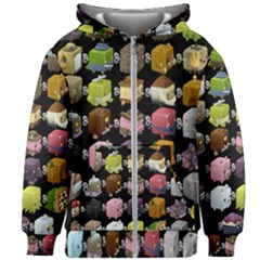 Glitch Glitchen Npc Cubimals Pattern Kids  Zipper Hoodie Without Drawstring by WetdryvacsLair