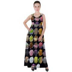 Glitch Glitchen Npc Cubimals Pattern Empire Waist Velour Maxi Dress by WetdryvacsLair