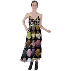 Glitch Glitchen Npc Cubimals Pattern Tie Back Maxi Dress by WetdryvacsLair