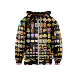 Glitch Glitchen Food Pattern One Kids  Zipper Hoodie by WetdryvacsLair