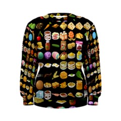 Glitch Glitchen Food Pattern One Women s Sweatshirt by WetdryvacsLair
