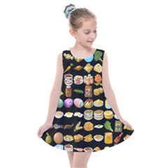 Glitch Glitchen Food Pattern One Kids  Summer Dress by WetdryvacsLair