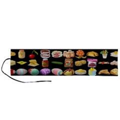 Glitch Glitchen Food Pattern One Roll Up Canvas Pencil Holder (l) by WetdryvacsLair