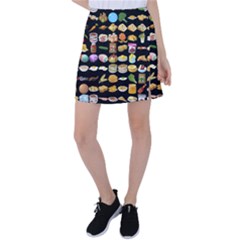 Glitch Glitchen Food Pattern One Tennis Skirt by WetdryvacsLair