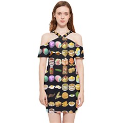 Glitch Glitchen Food Pattern One Shoulder Frill Bodycon Summer Dress by WetdryvacsLair