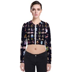 Glitch Glitchen Npc Animals And Characters Pattern Long Sleeve Zip Up Bomber Jacket by WetdryvacsLair