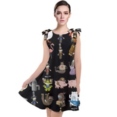 Glitch Glitchen Npc Animals And Characters Pattern Tie Up Tunic Dress by WetdryvacsLair