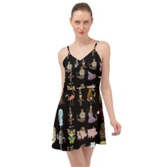 Glitch Glitchen Npc Animals And Characters Pattern Summer Time Chiffon Dress by WetdryvacsLair