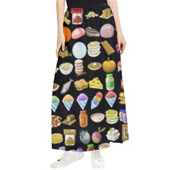 Glitch Glitchen Food Pattern Two Maxi Chiffon Skirt