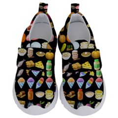 Glitch Glitchen Food Pattern Two Kids  Velcro No Lace Shoes by WetdryvacsLair