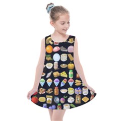 Glitch Glitchen Food Pattern Two Kids  Summer Dress by WetdryvacsLair