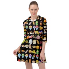 Glitch Glitchen Food Pattern Two Mini Skater Shirt Dress