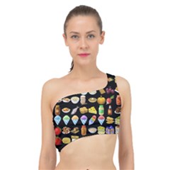 Glitch Glitchen Food Pattern Two Spliced Up Bikini Top  by WetdryvacsLair