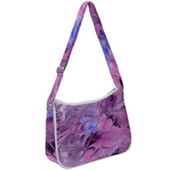 Flowing Marbling Patterns Zip Up Shoulder Bag