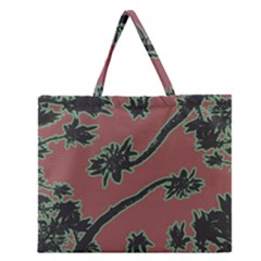 Tropical Style Floral Motif Print Pattern Zipper Large Tote Bag by dflcprintsclothing