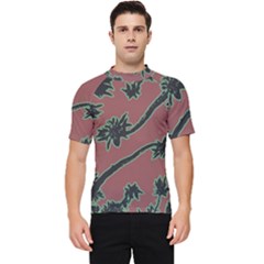 Tropical Style Floral Motif Print Pattern Men s Short Sleeve Rash Guard by dflcprintsclothing