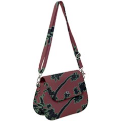 Tropical Style Floral Motif Print Pattern Saddle Handbag by dflcprintsclothing