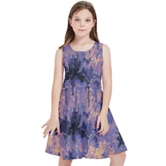 Purple And Yellow Abstract Kids  Skater Dress by Dazzleway