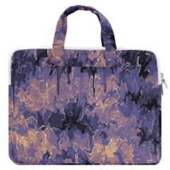 Purple And Yellow Abstract Macbook Pro Double Pocket Laptop Bag by Dazzleway