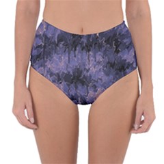 Purple And Yellow Abstract Reversible High-waist Bikini Bottoms by Dazzleway