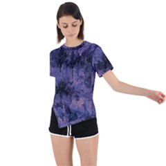 Purple And Yellow Abstract Asymmetrical Short Sleeve Sports Tee by Dazzleway