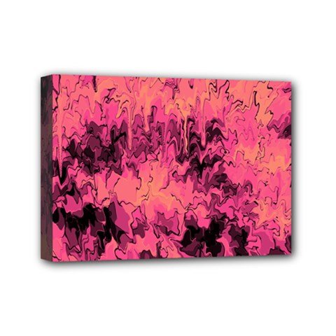 Pink Abstract Mini Canvas 7  X 5  (stretched)