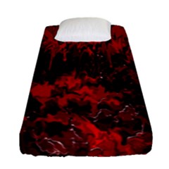 Red Abstract Fitted Sheet (single Size) by Dazzleway