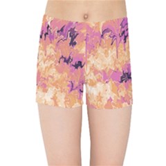 Yellow And Pink Abstract Kids  Sports Shorts by Dazzleway